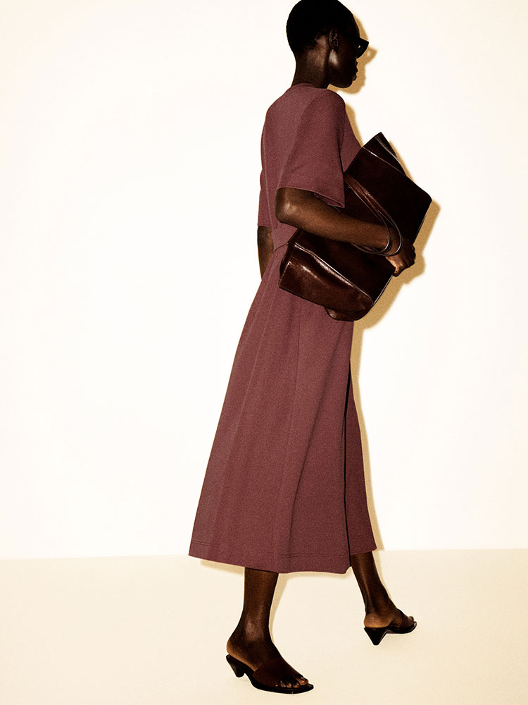 ベルトディテール　ミディTシャツワンピース